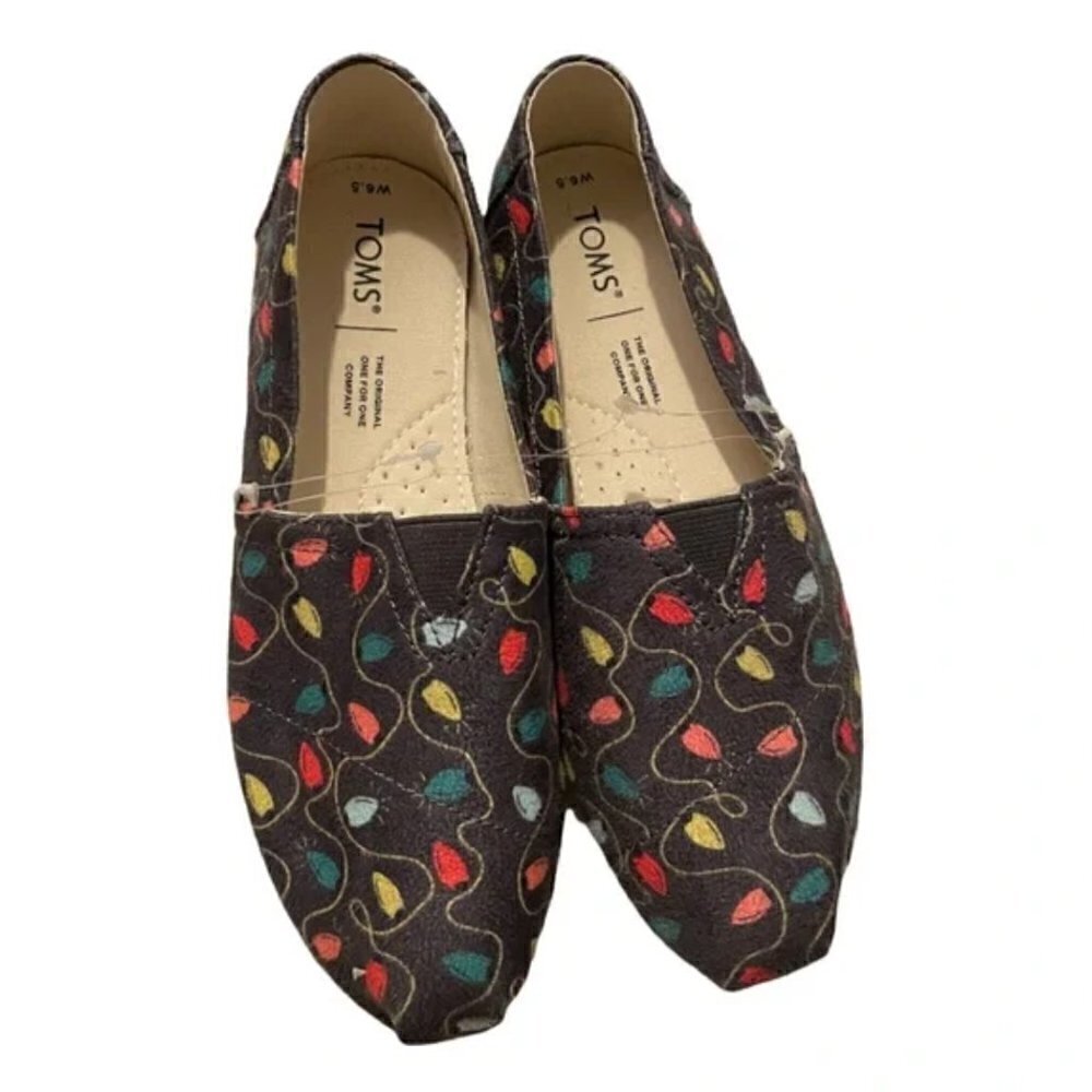 Toms Christmas Lights Shoes 6.5